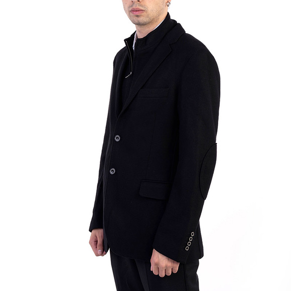 WOOL AND CASHMERE BLACK SINGLE-BREASTED | MENS SIZE L - Picture 3 of 6